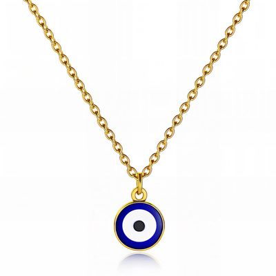Evil Eye Pendant Necklace – 18K Gold Plated Stainless Steel