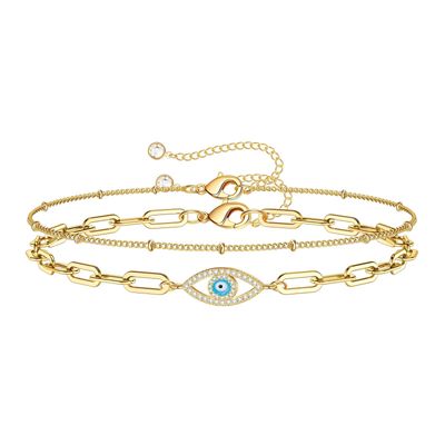 Evil Eye Chain Bracelet – 18K Gold Plated Stainless Steel