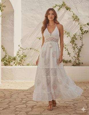 White Lace Maxi Dress