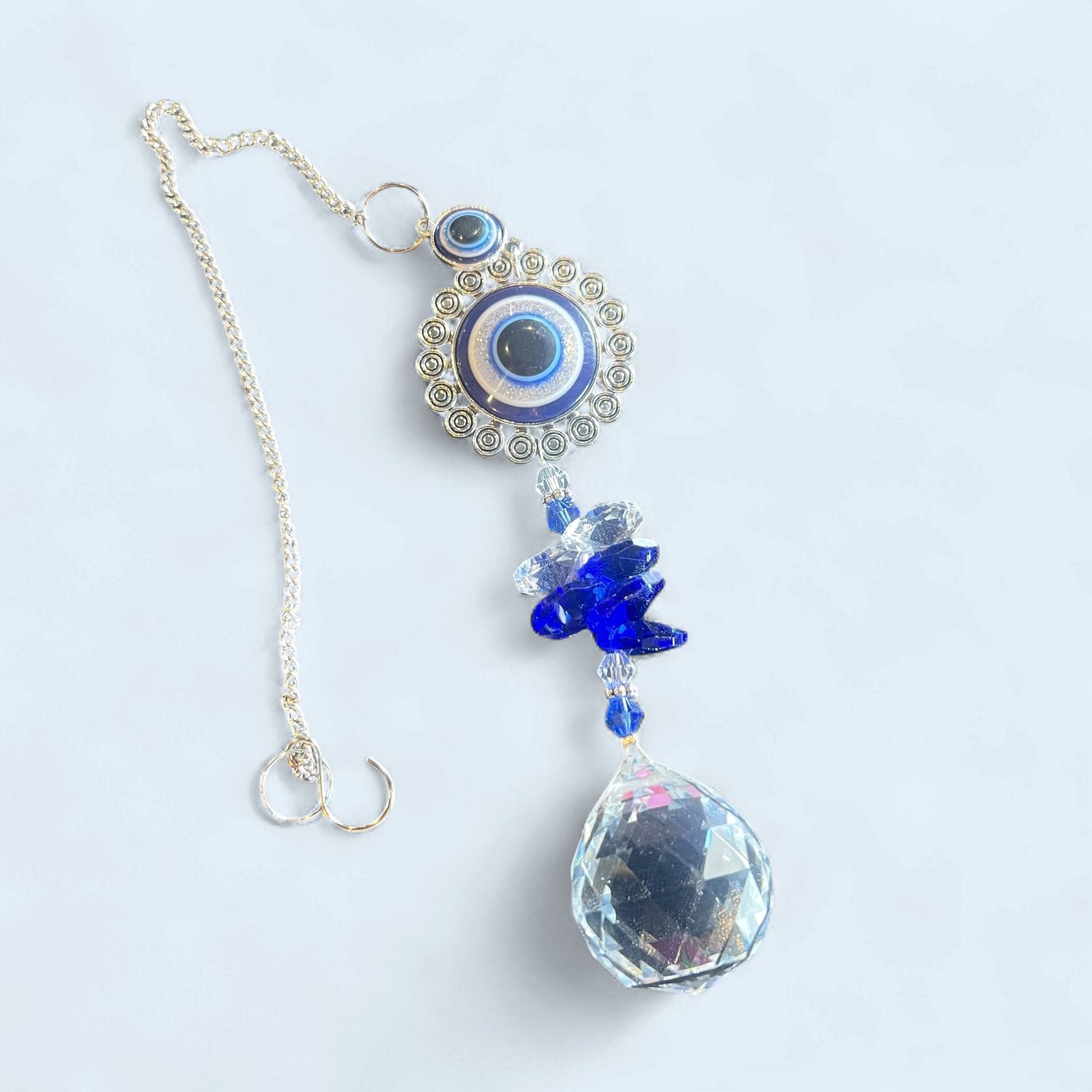 Evil Eye Sun Catcher with Prism Ball, Style: Round Eye