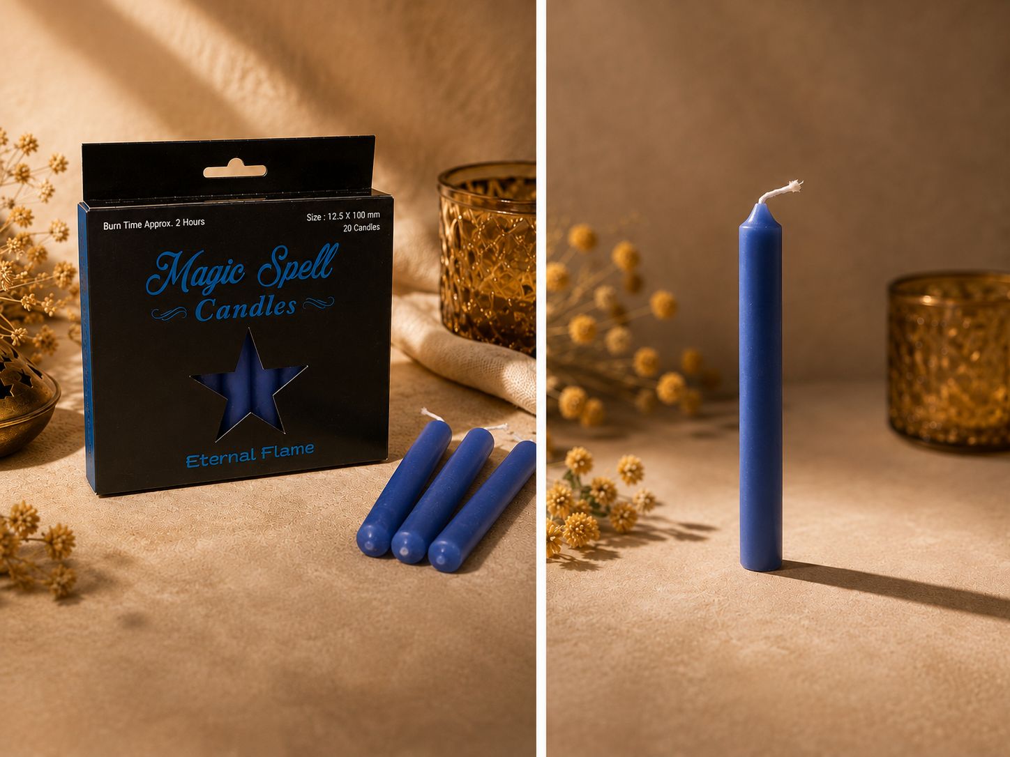 Eternal Flame Spell Candle 4"  Blue (Pack of 20)
