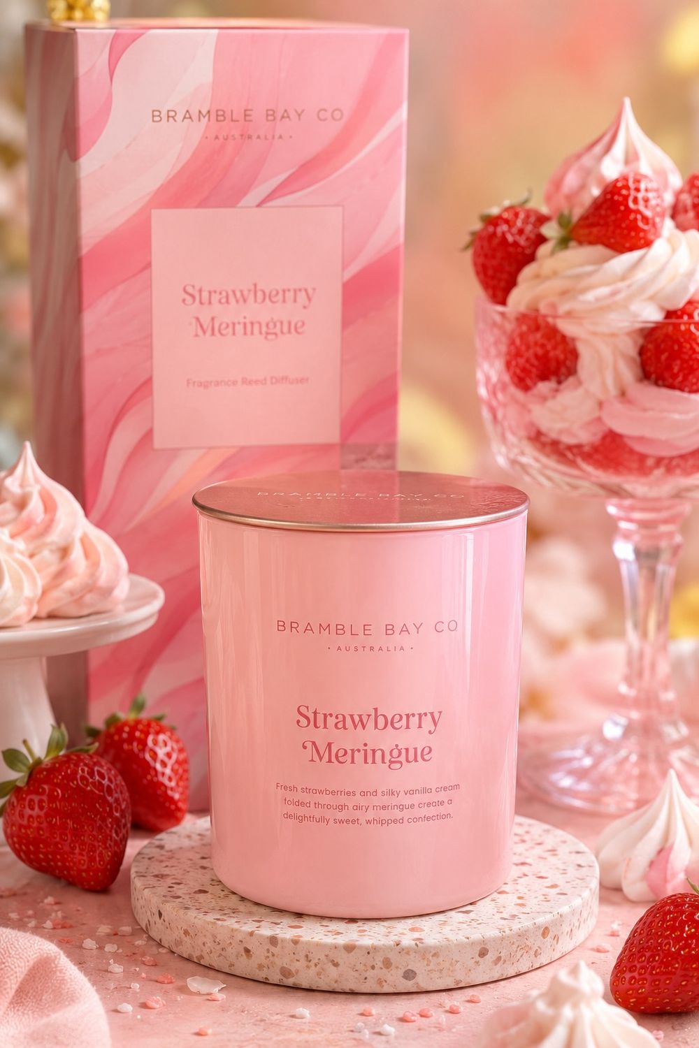 Strawberry Meringue Candle