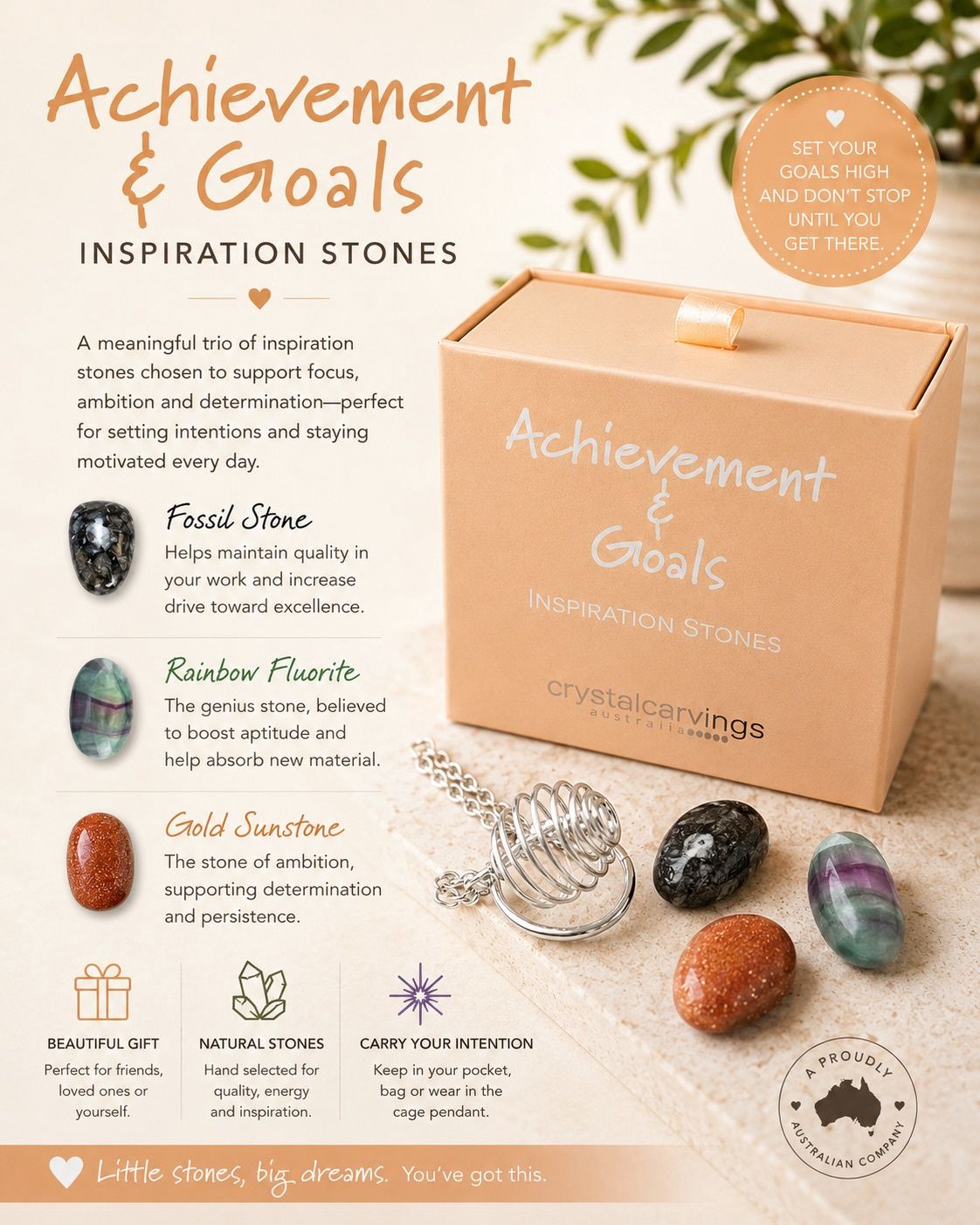 Crystal Carvings Inspiration Stones – Achievement &amp; Goals