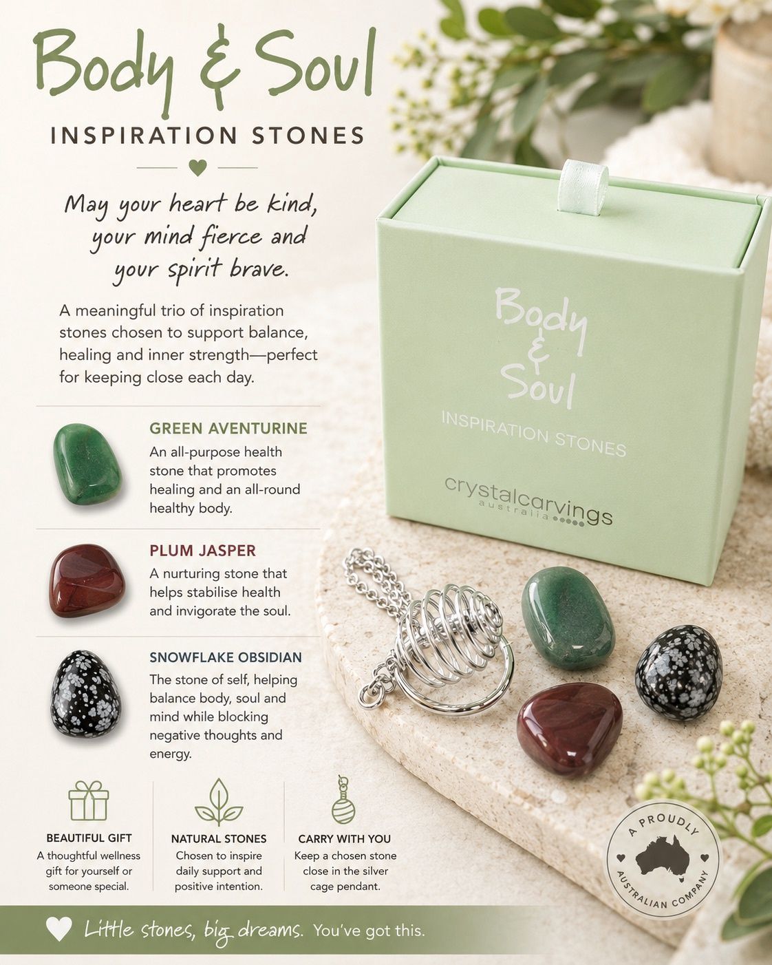 Crystal Carvings Inspiration Stones – Body &amp; Soul