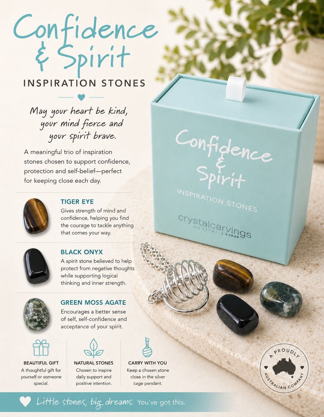 Crystal Carvings Inspiration Stones – Confidence &amp; Spirit
