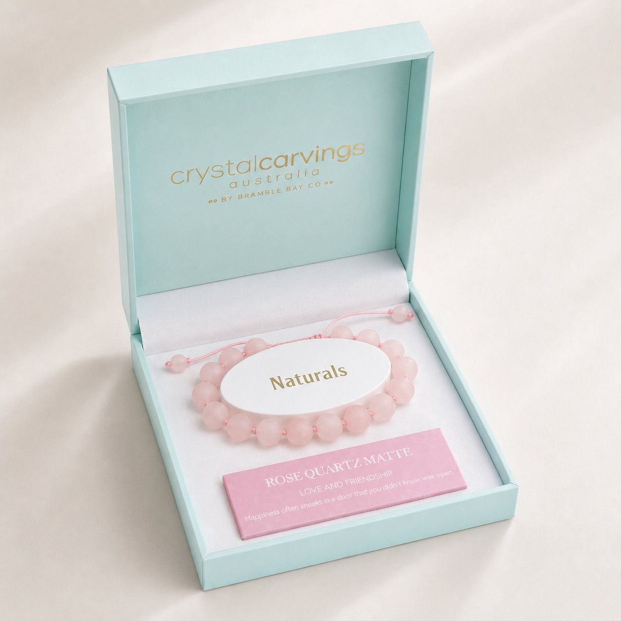 Bramble Bay Co Rose Quartz Naturals Bracelet Adjustable