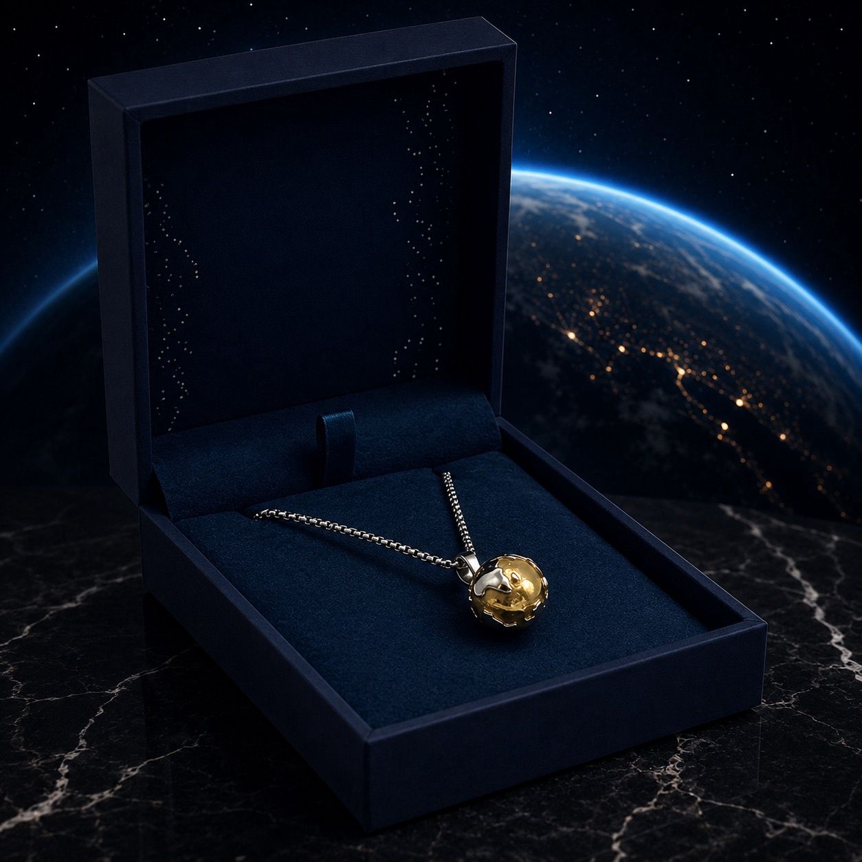Bramble Bay Co Earth Necklace – Gold/Silver 60cm Stainless Steel Chain