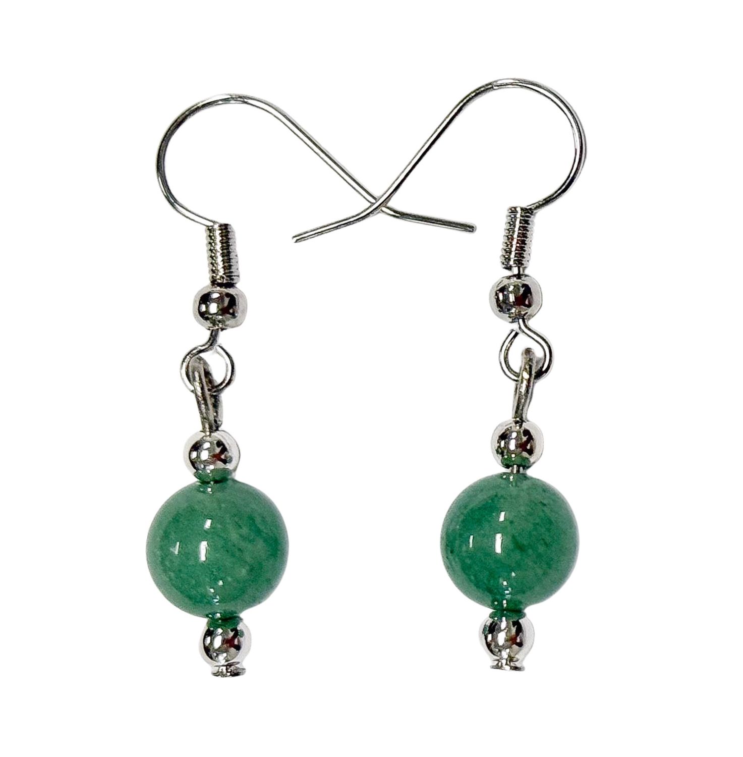 Natural Stone Bead Earrings, Stone: Green Aventurine