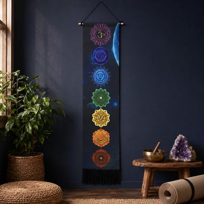 Boho Digital Print Banner – Moonlit Chakras