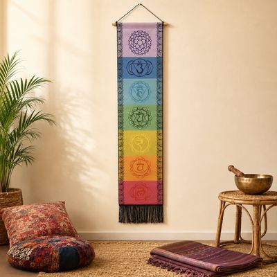 Boho Digital Print Banner – Rainbow Chakras