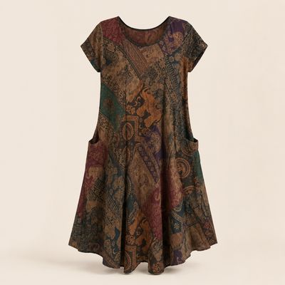 Elephant Wanderlust Patchwork Dress