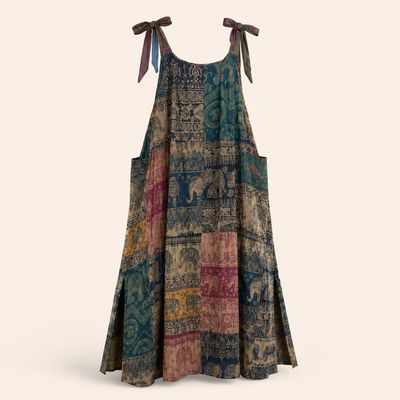 Elephant Wanderlust Tie-Shoulder Dress