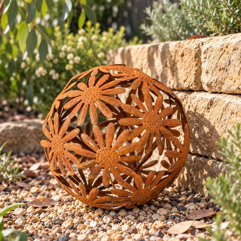 MEDIUM RUSTIC DAISY GARDEN BALL