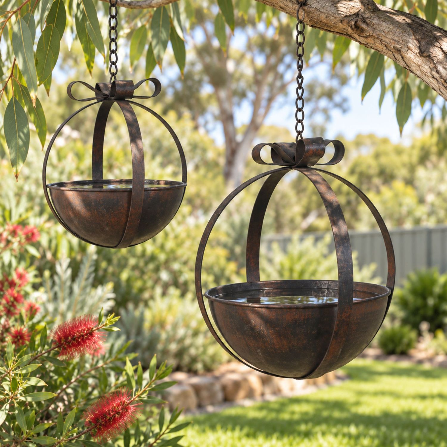 ORB METAL HANGING PLANTERS - SET OF 2