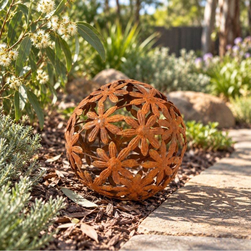 SMALL RUSTIC DAISY GARDEN BALL