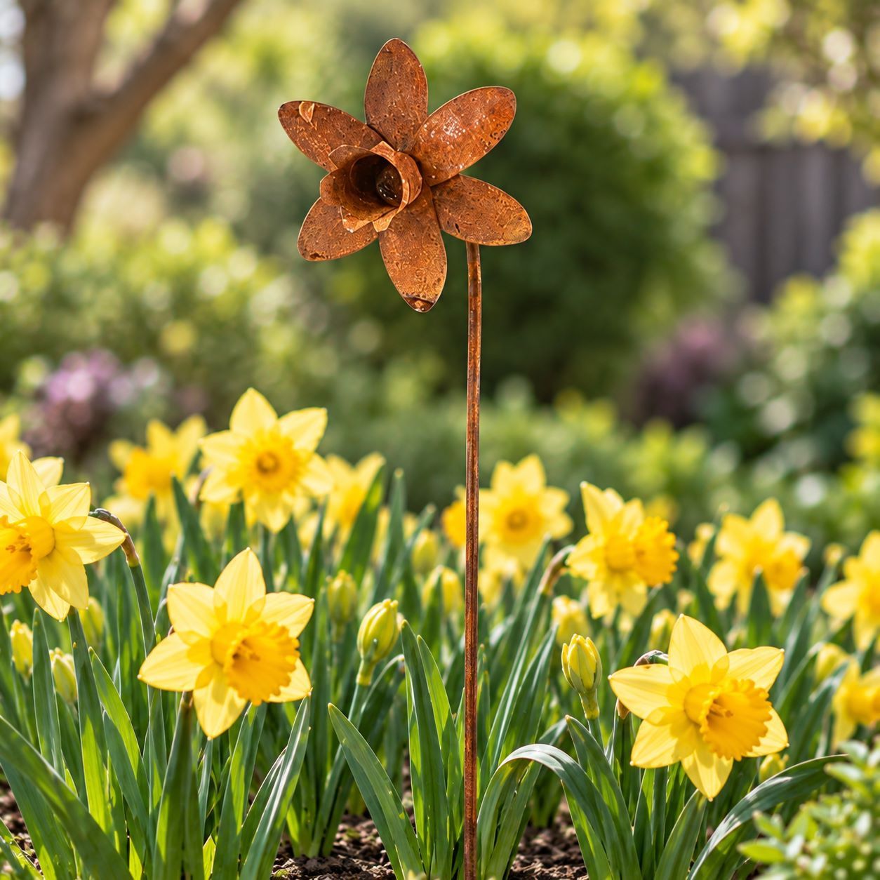 LARGE RUSTIC DAFFODIL STAKE