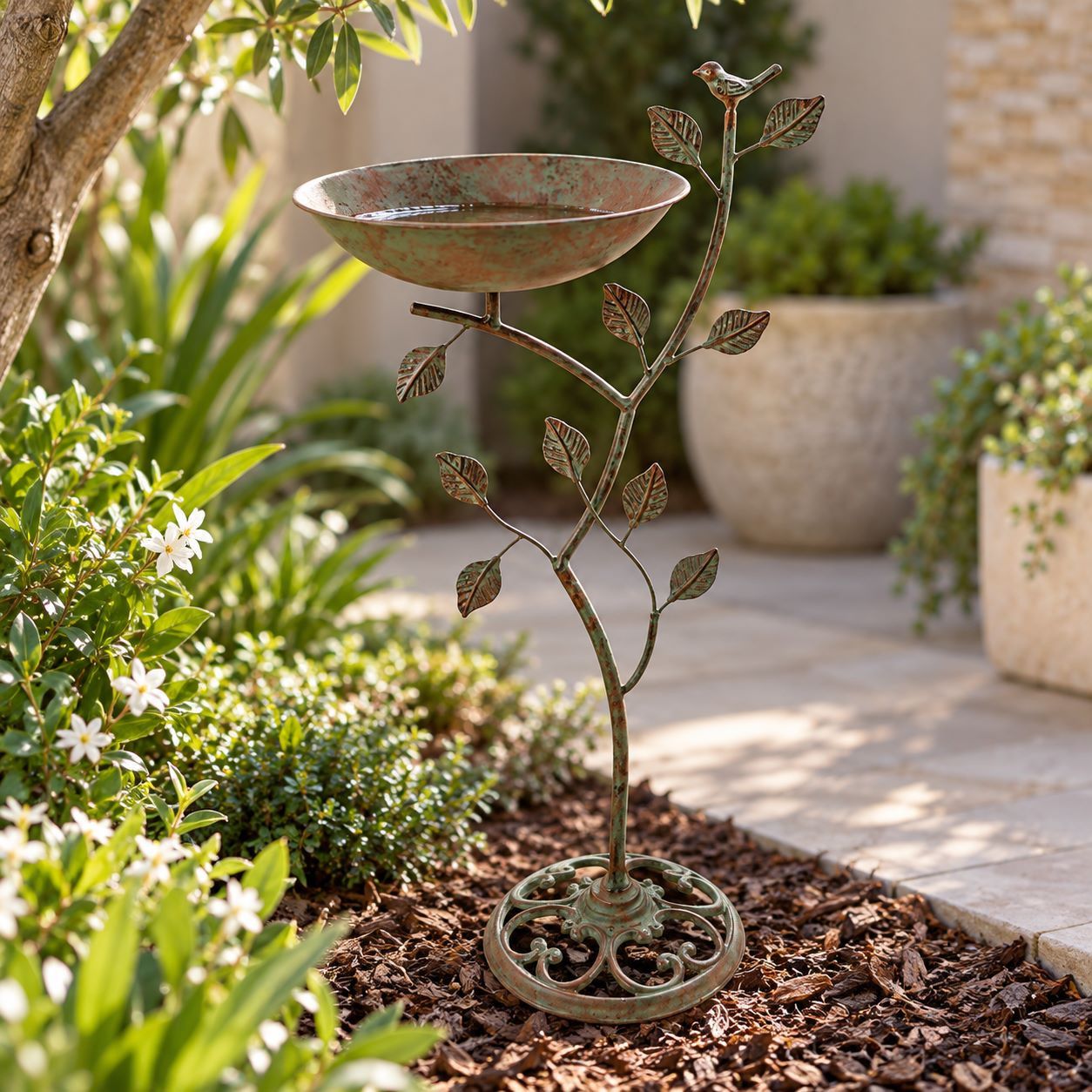 ANTIQUE VINE BIRD FEEDER STAND