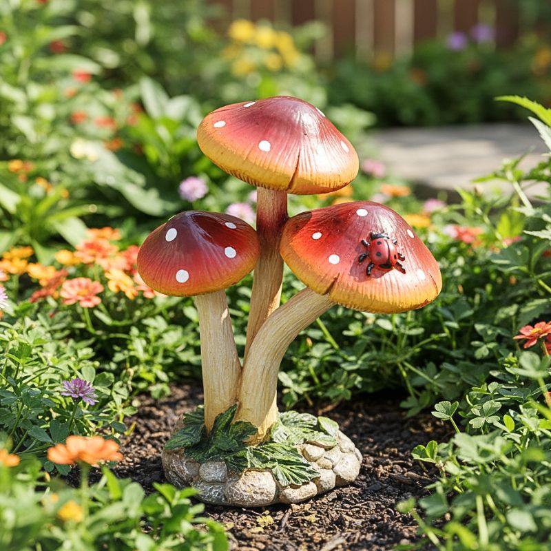 RESIN TRIPLE MUSHROOM