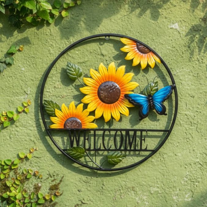 SUNFLOWER WELCOME WALL ART