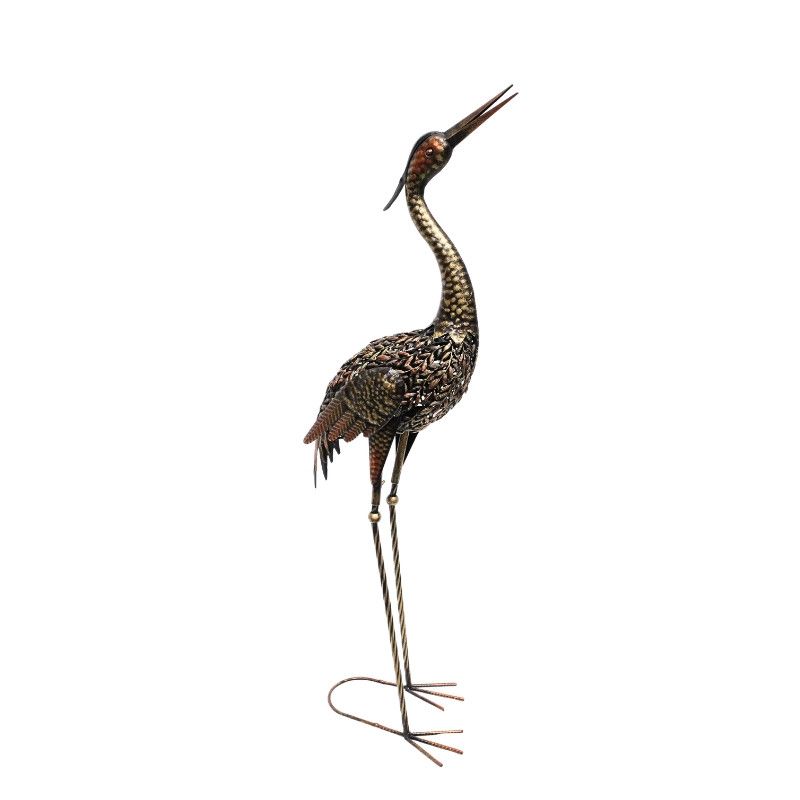 BRONZE HERON LOOKING UP