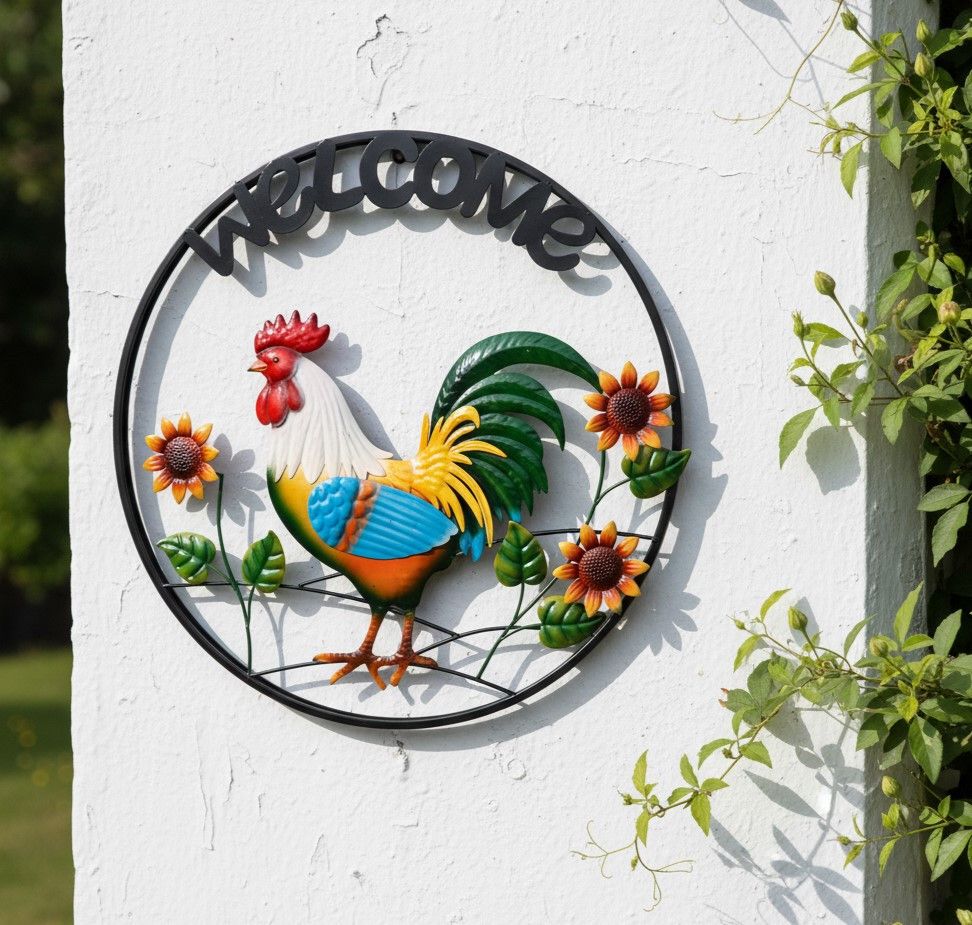 ROOSTER WELCOME WALL ART