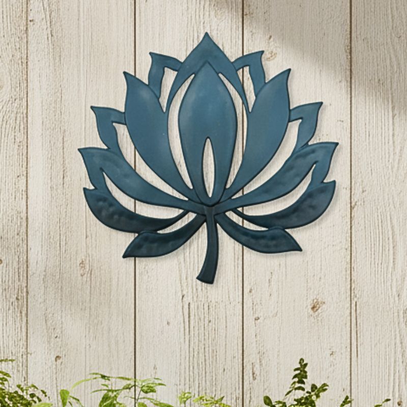TEAL LEAF WALL ART