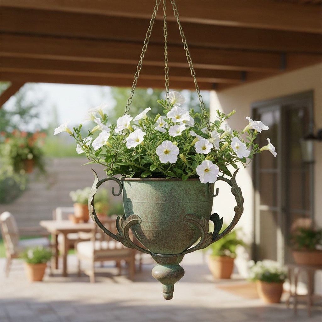 HANDLED HANGING URN PLANTER
