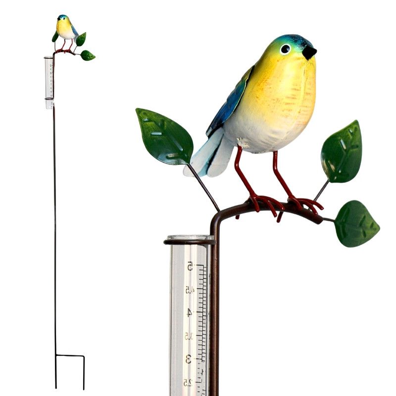 METAL BIRD WITH RAIN GAUGE - QX2874