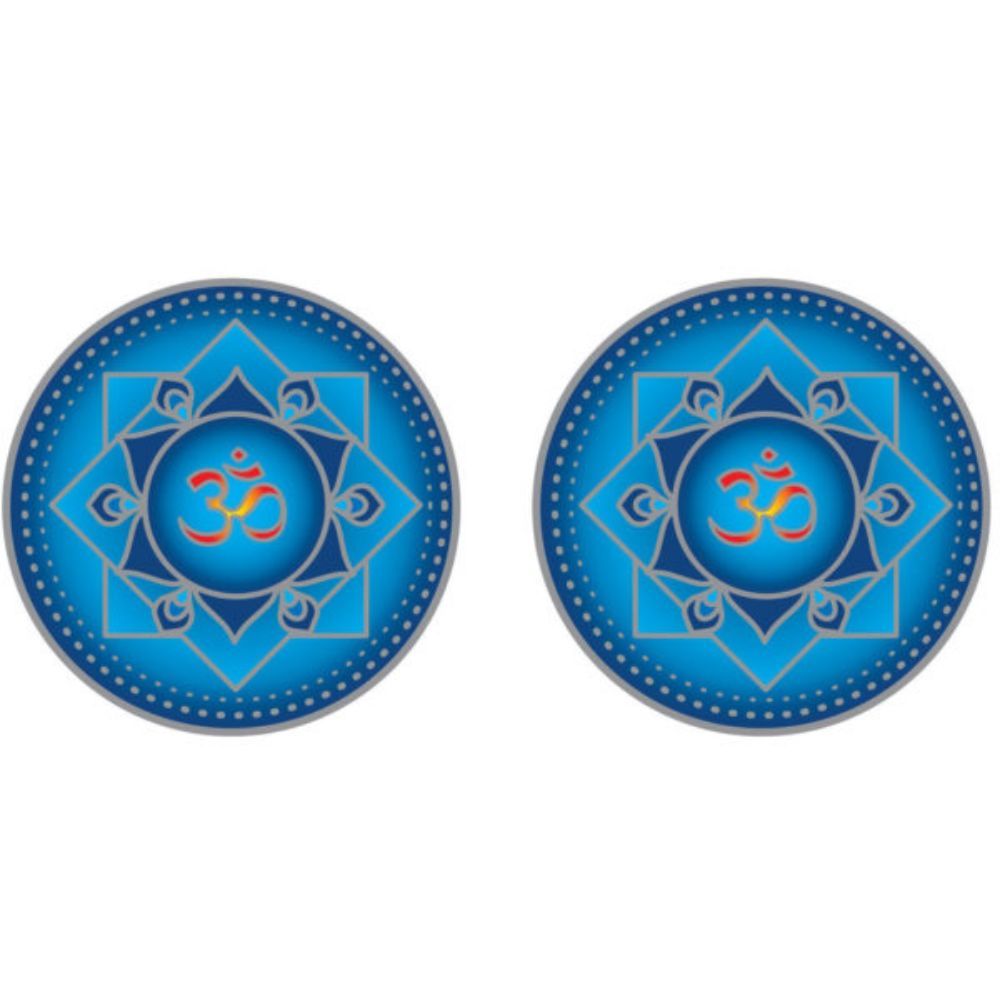 Sunlight Blue Om Mandala 6cm Window Sticker