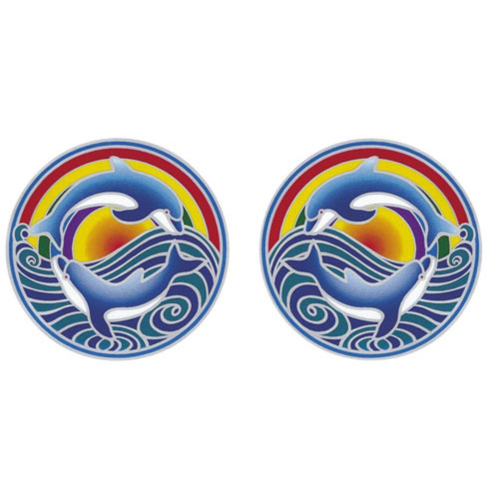 Sunlight Dolphin Mandala 6cm Window Sticker