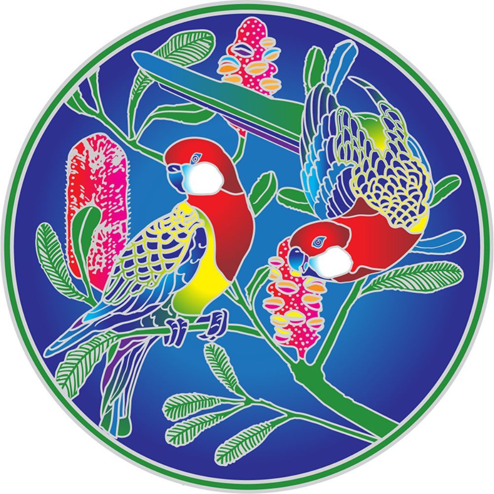 Sunseal Eastern Rosellas 14cm Window Sticker