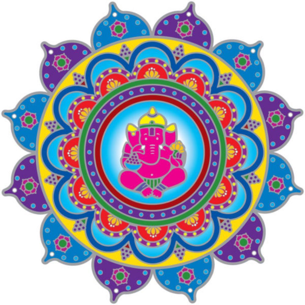Sunseal Ganesh Mandala 14cm Window Sticker