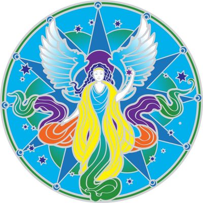 Sunseal Guardian Angel Mandala 14cm Window Sticker