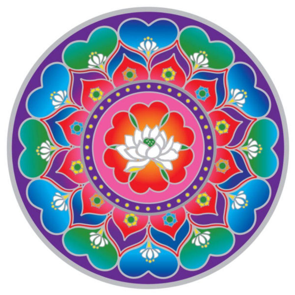 Sunseal Lotus Heart Mandala 14cm Window Sticker