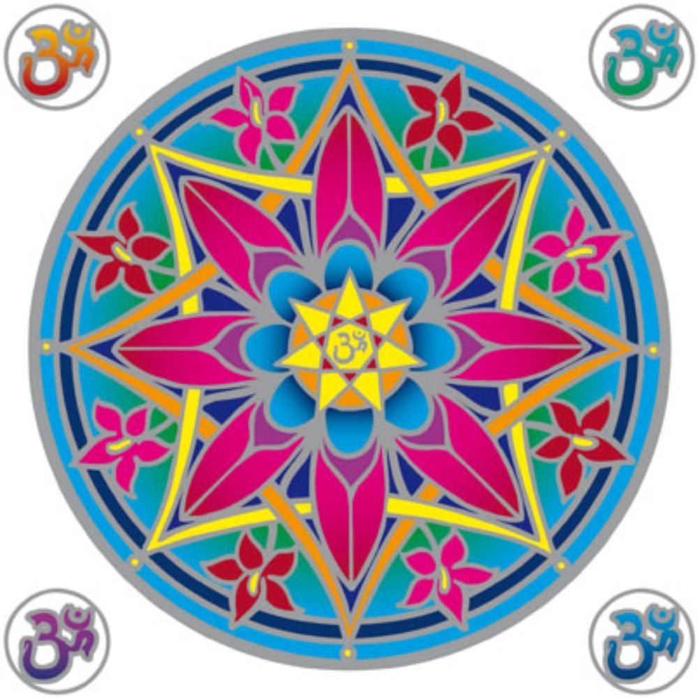 Sunseal OM Flower Mandala 14cm Window Sticker