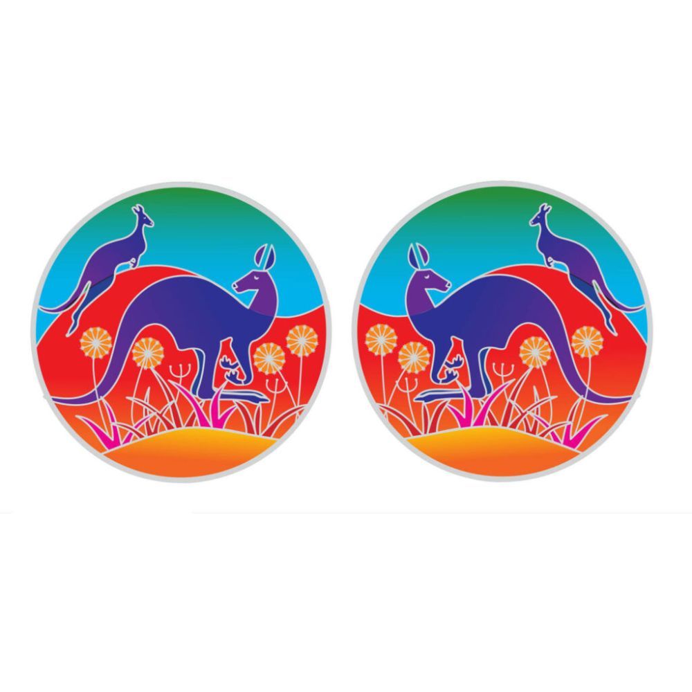 Sunlight Outback Kangaroos 6cm Window Sticker