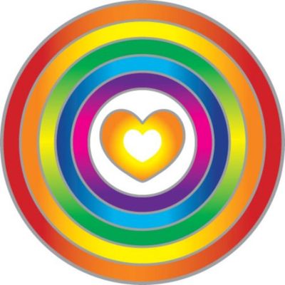 Sunseal Rainbow Heart 14cm Window Sticker
