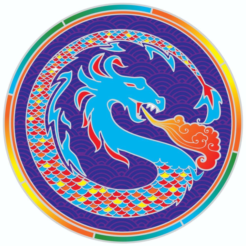 Sunseal Dragon Breath Mandala 14cm Window Sticker