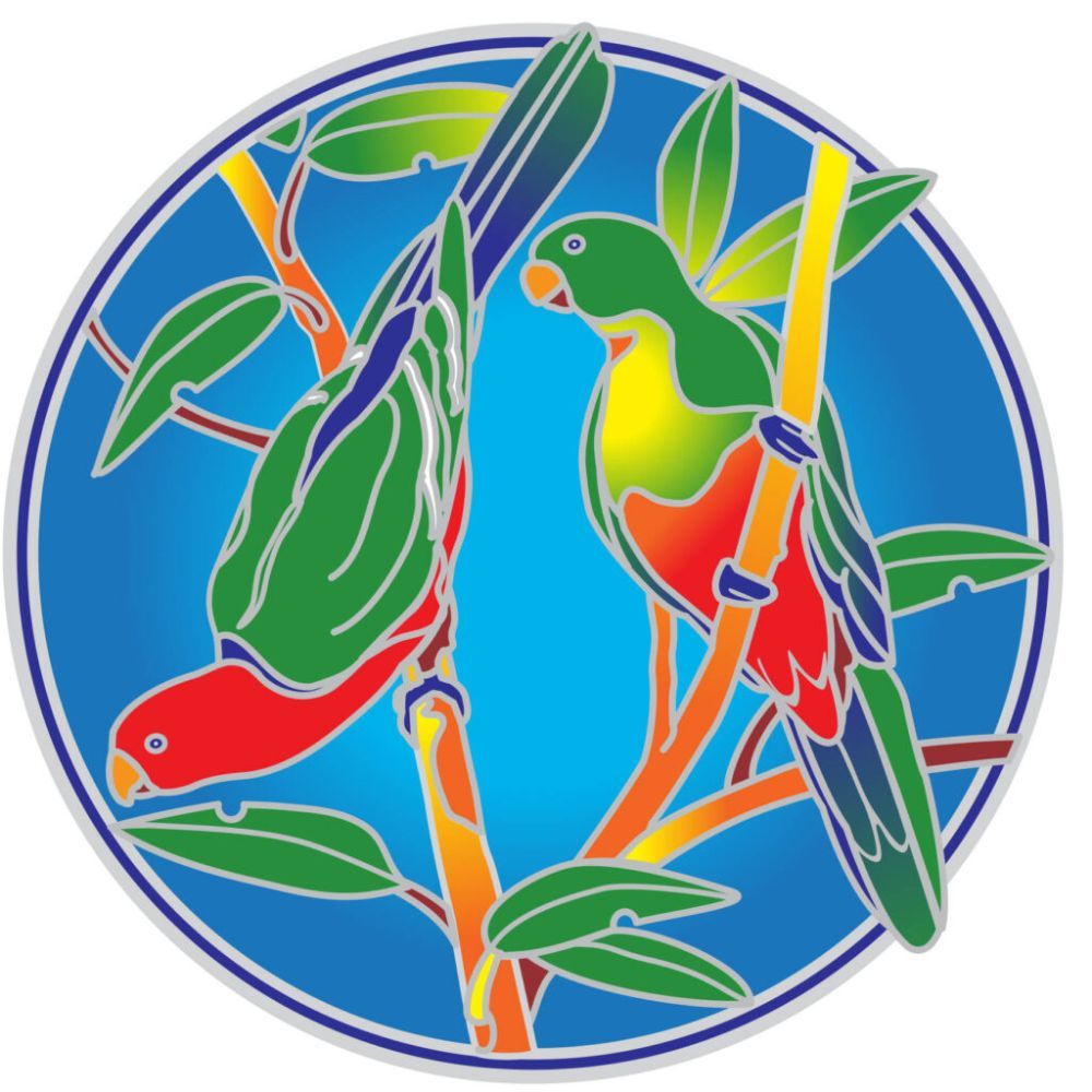 Sunseal King Parrots 14cm Window Sticker