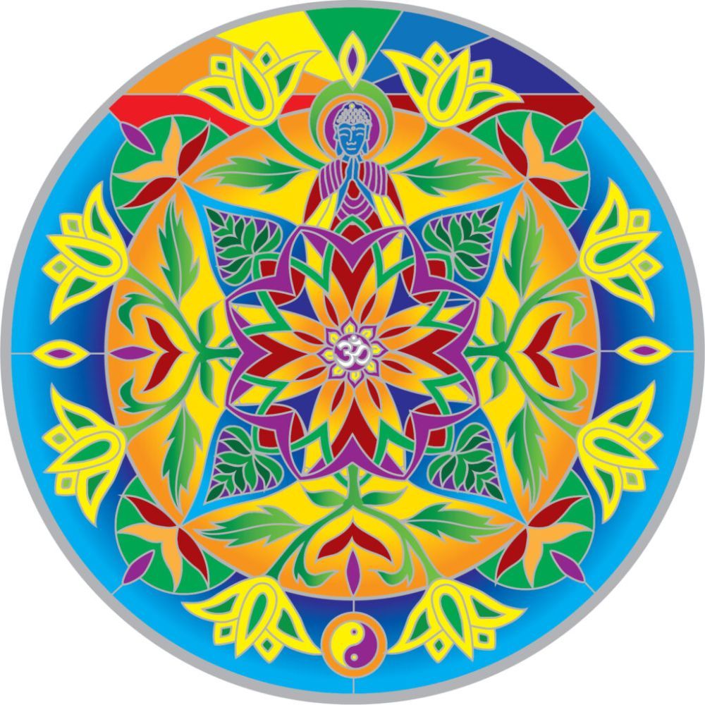 Sunseal Lotus Buddha 14cm Window Sticker