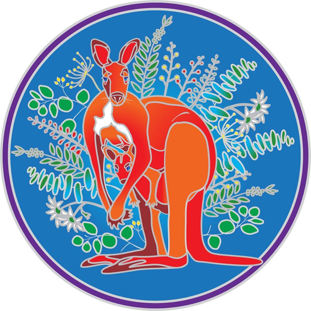 Sunseal Oz Kangaroo 14cm Window Sticker
