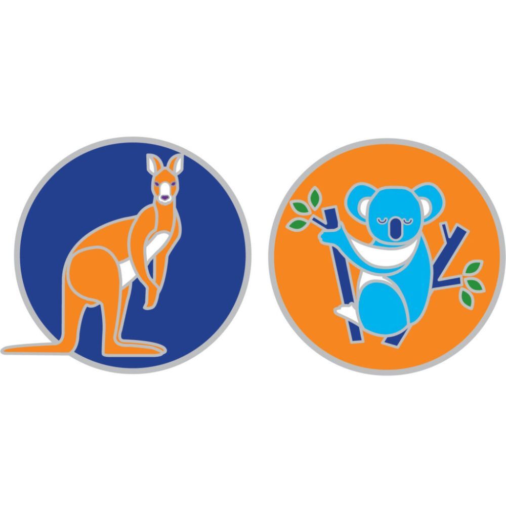 Sunlight Red Kangaroo and Koala 6cm Window Sticker