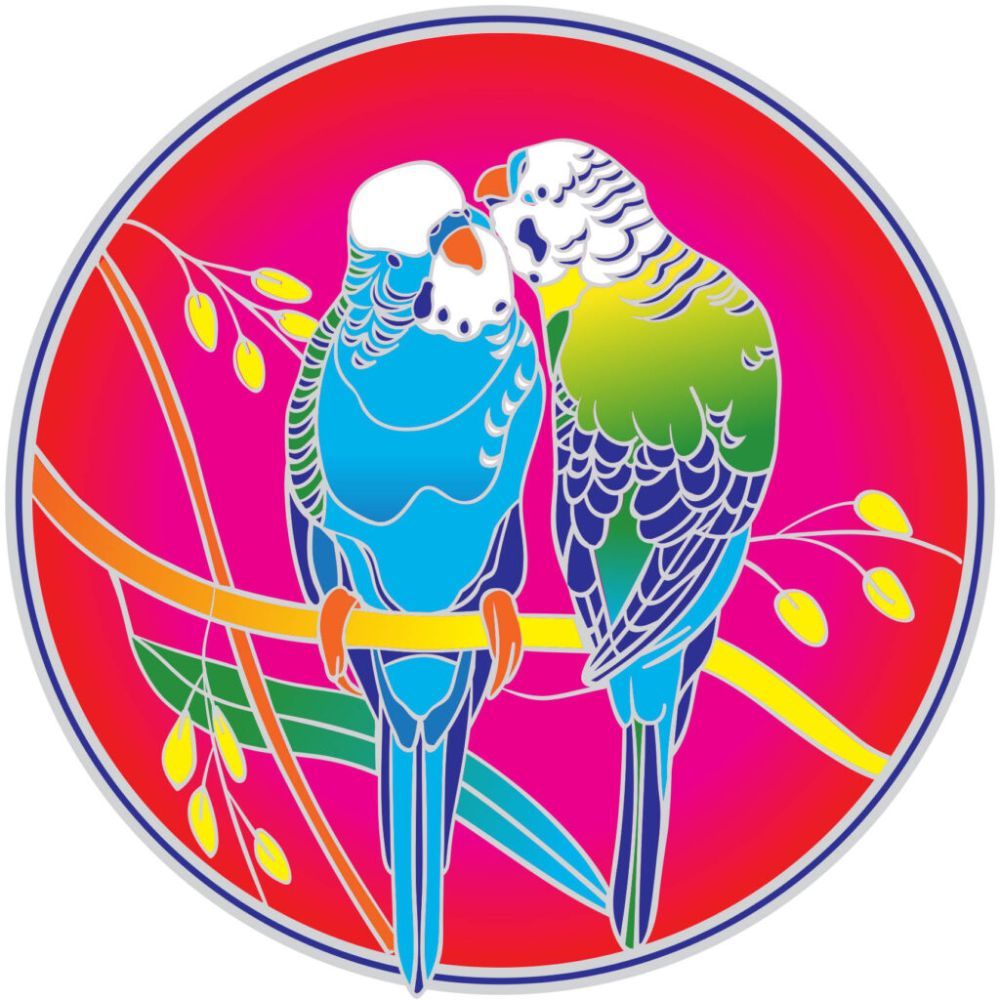 Sunseal Australian Budgerigar 14cm Window Sticker