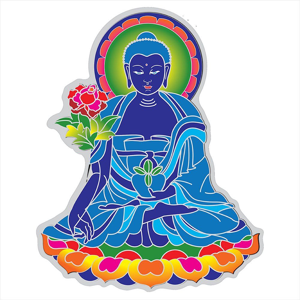 Suncatcher Blue Medicine Buddha Window Sticker