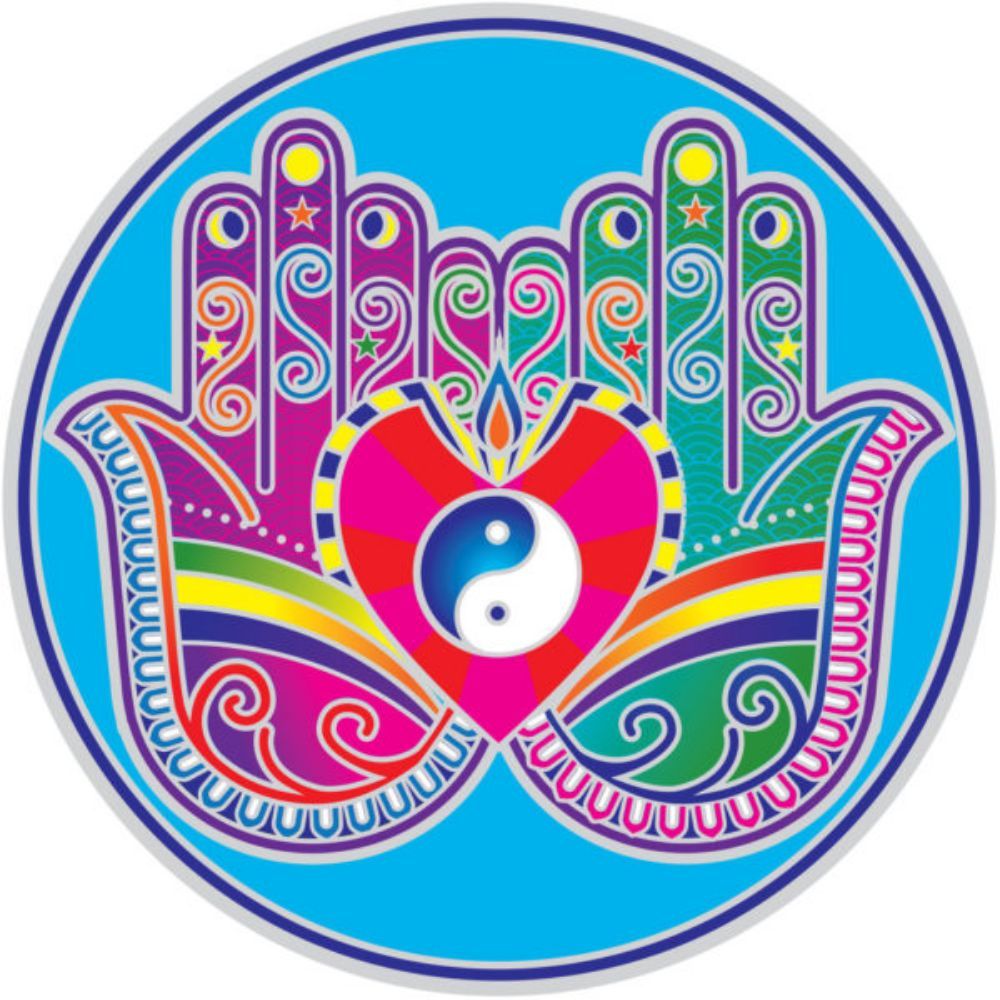 Sunseal Healing Hands Mandala 14cm Window Sticker