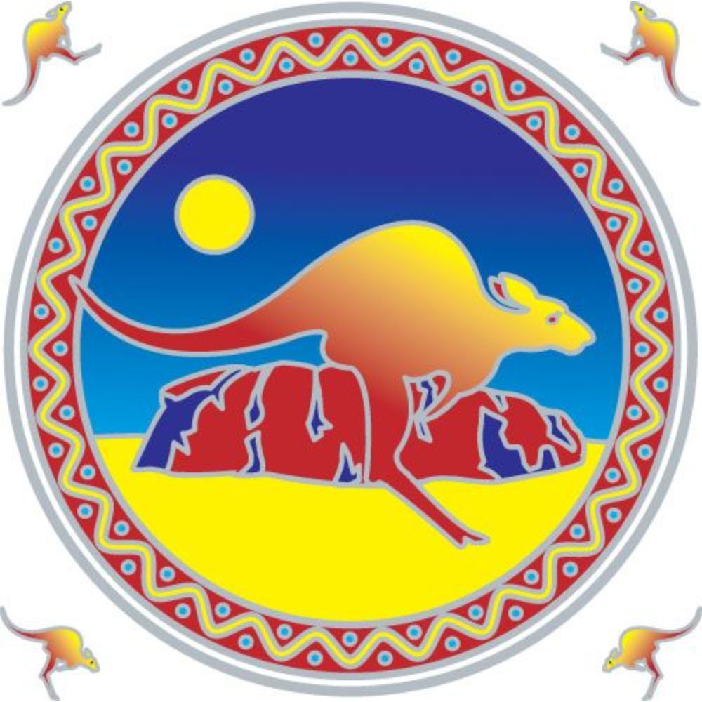 Sunseal Kangaroo and Uluru 14cm Window Sticker