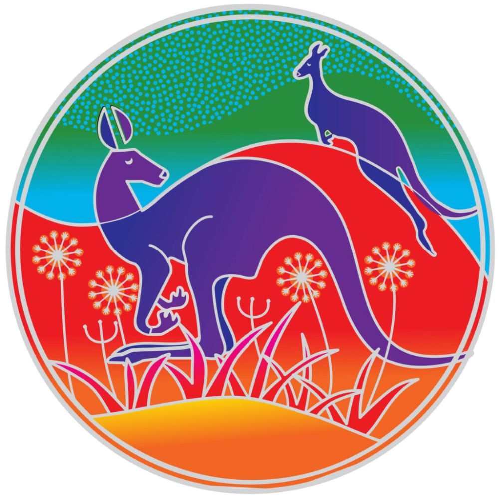 Sunseal Outback Kangaroos 14cm Window Sticker
