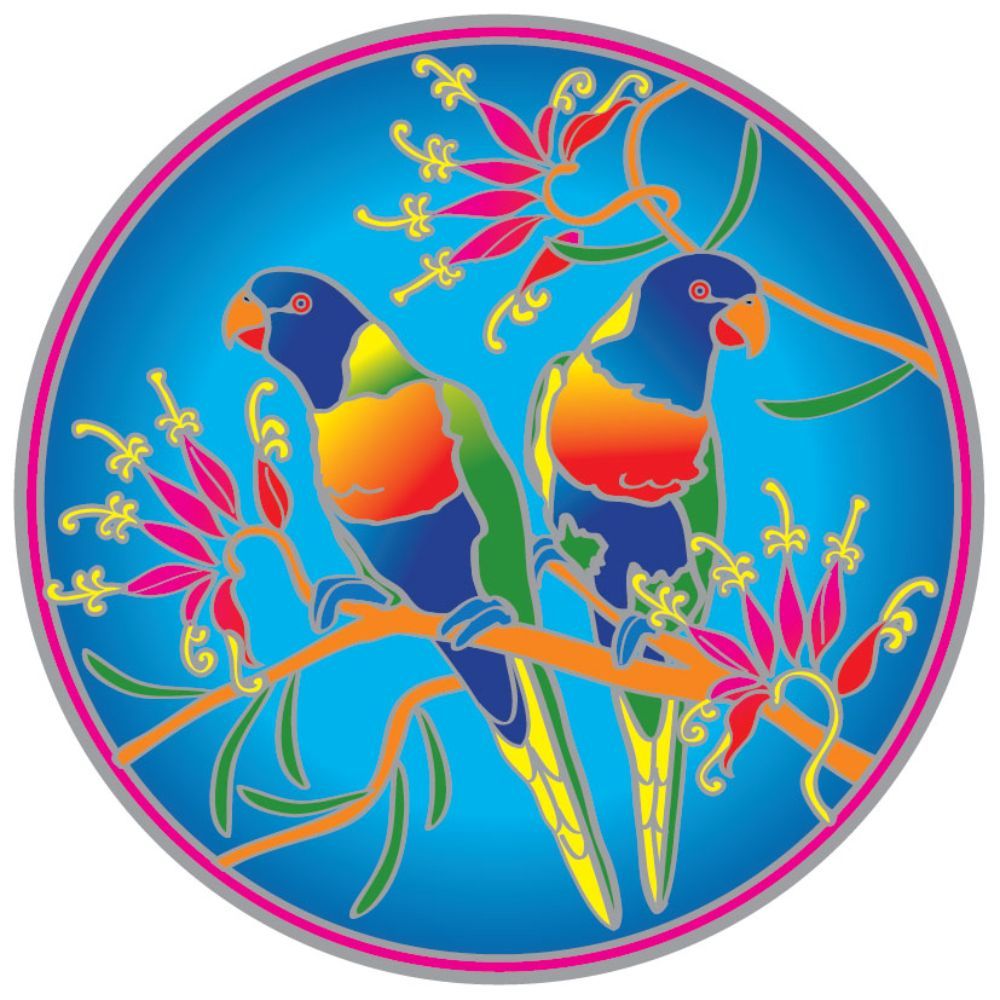 Sunseal Rainbow Lorrikeets 14cm Window Sticker
