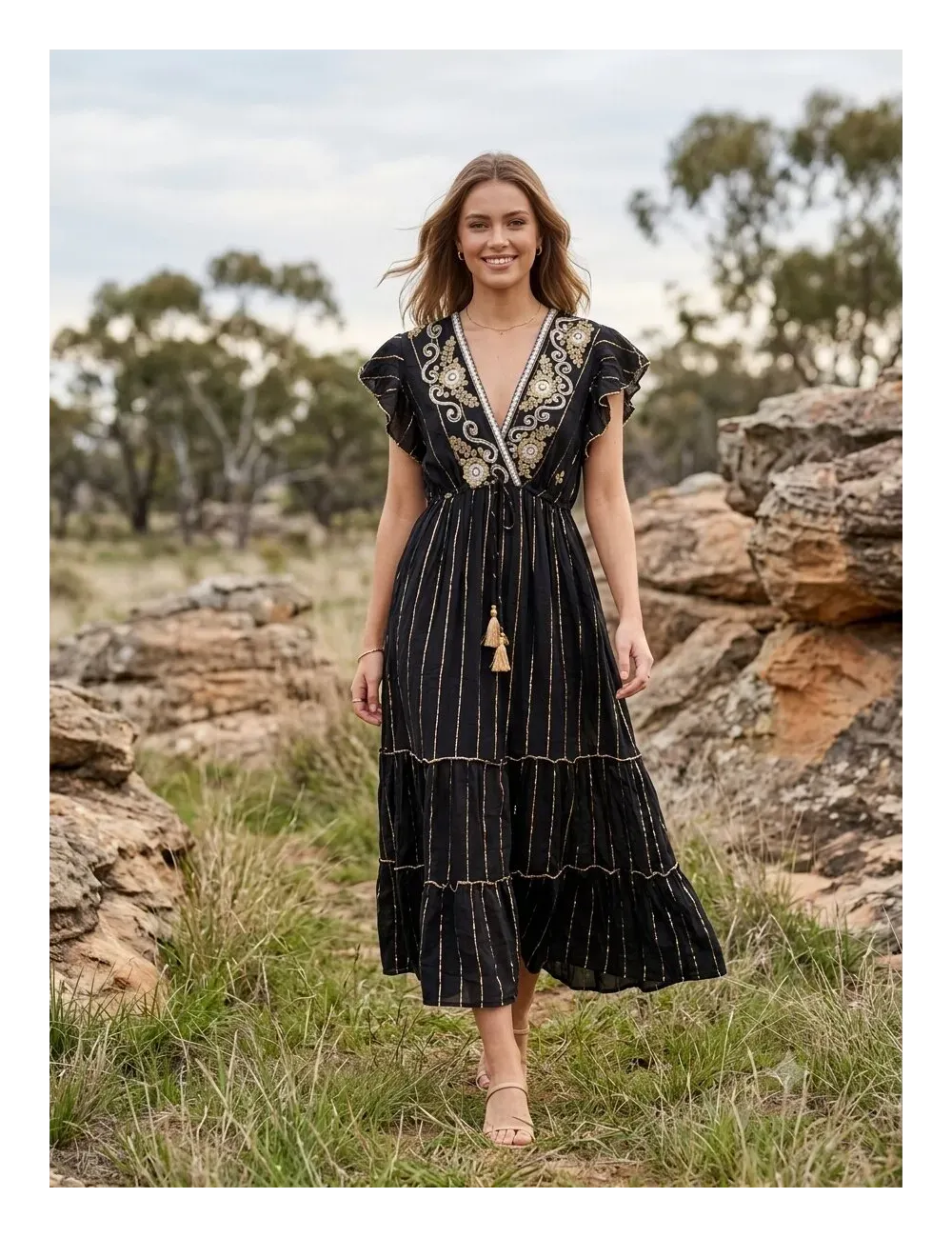 Thread Adjustable Maxi Dress