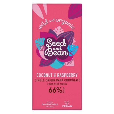 Coconut &amp; Raspberry 66% Chocolate bar